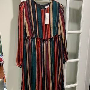 COLORFUL MILA STRIPED MIDI DRESS BRAND NEW FROM THE COLLECTIVE